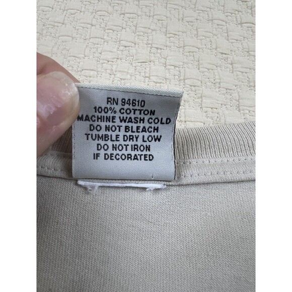 90s Calvin Klein Ride Hard Shirt Short Sleeve Tee Motorcycle | Cream | Size XL - Picture 6 of 10